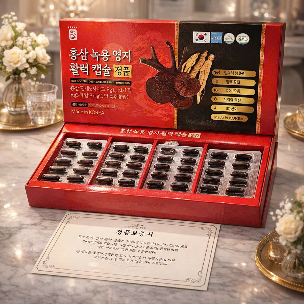 VIÊN TĂNG LỰC ĐẠM HỒNG SÂM LINH CHI LỌC NHUNG HƯƠU 120 VIÊN